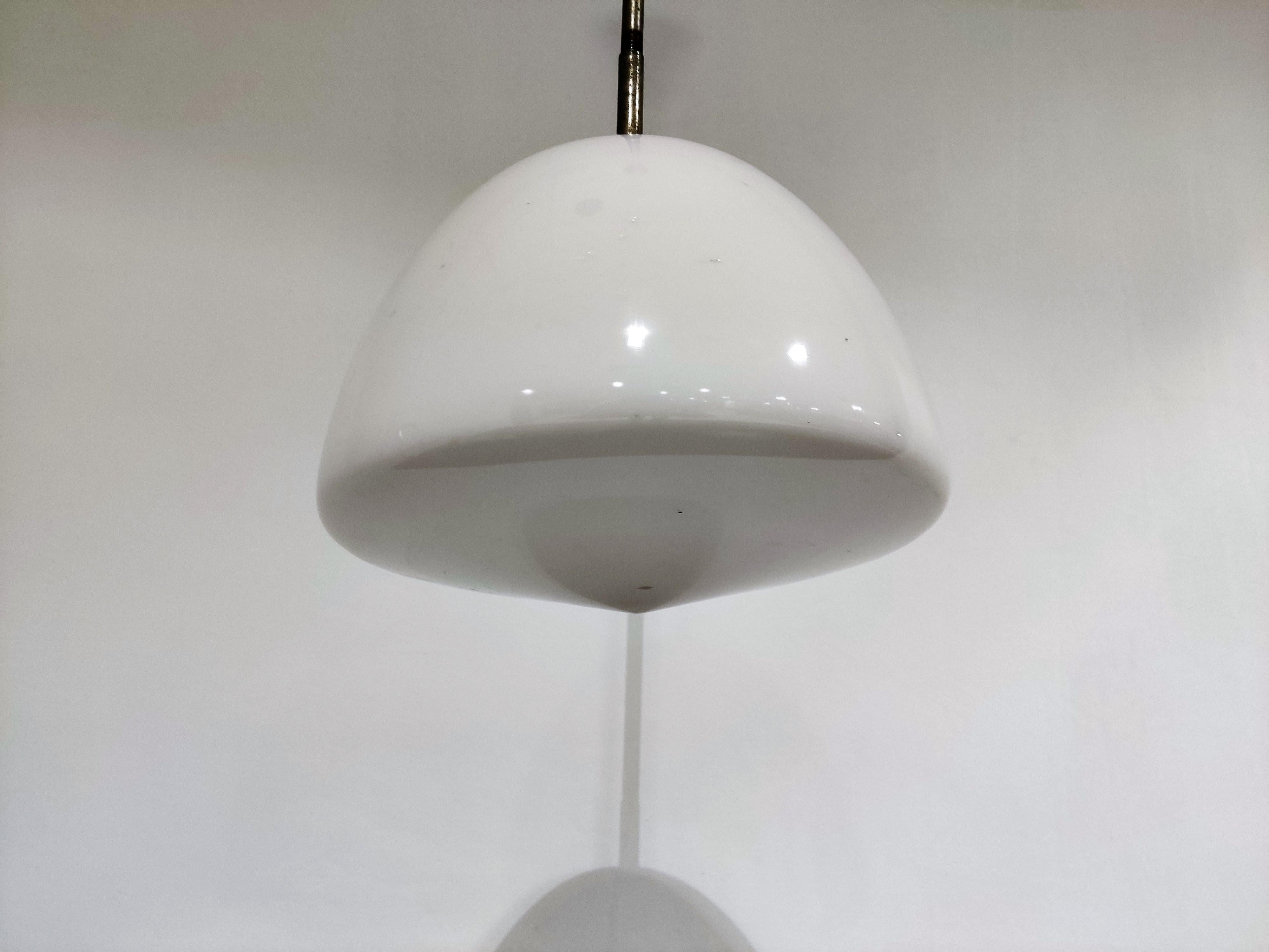 French Antique Opaline Pendant Light, 1930s For Sale