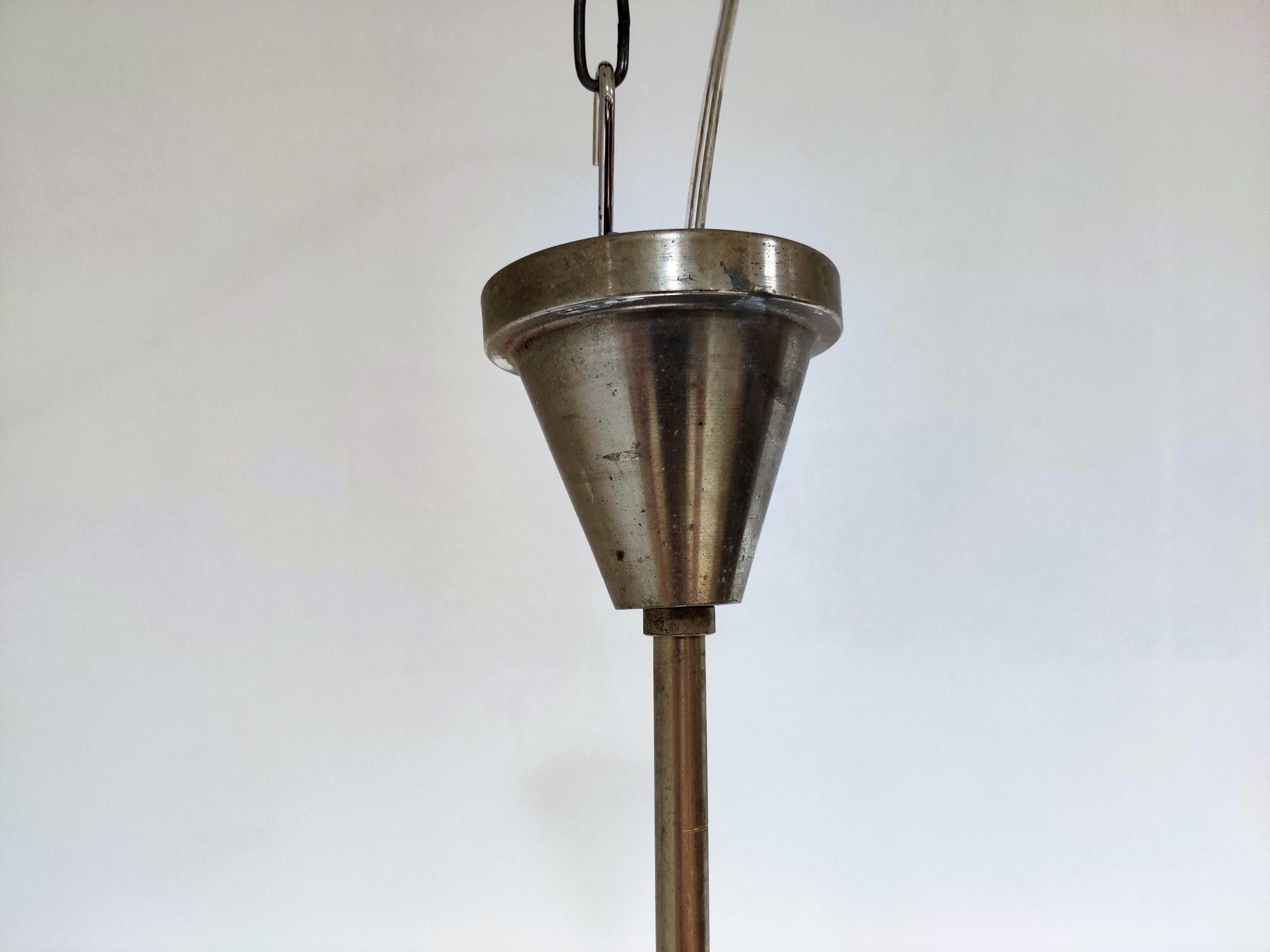Mid-20th Century Antique Opaline Pendant Light, 1930s For Sale