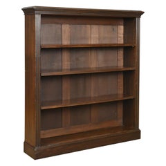 Antique Open Bookcase, English, Victorian, Book Shelves, Oak, circa 1890