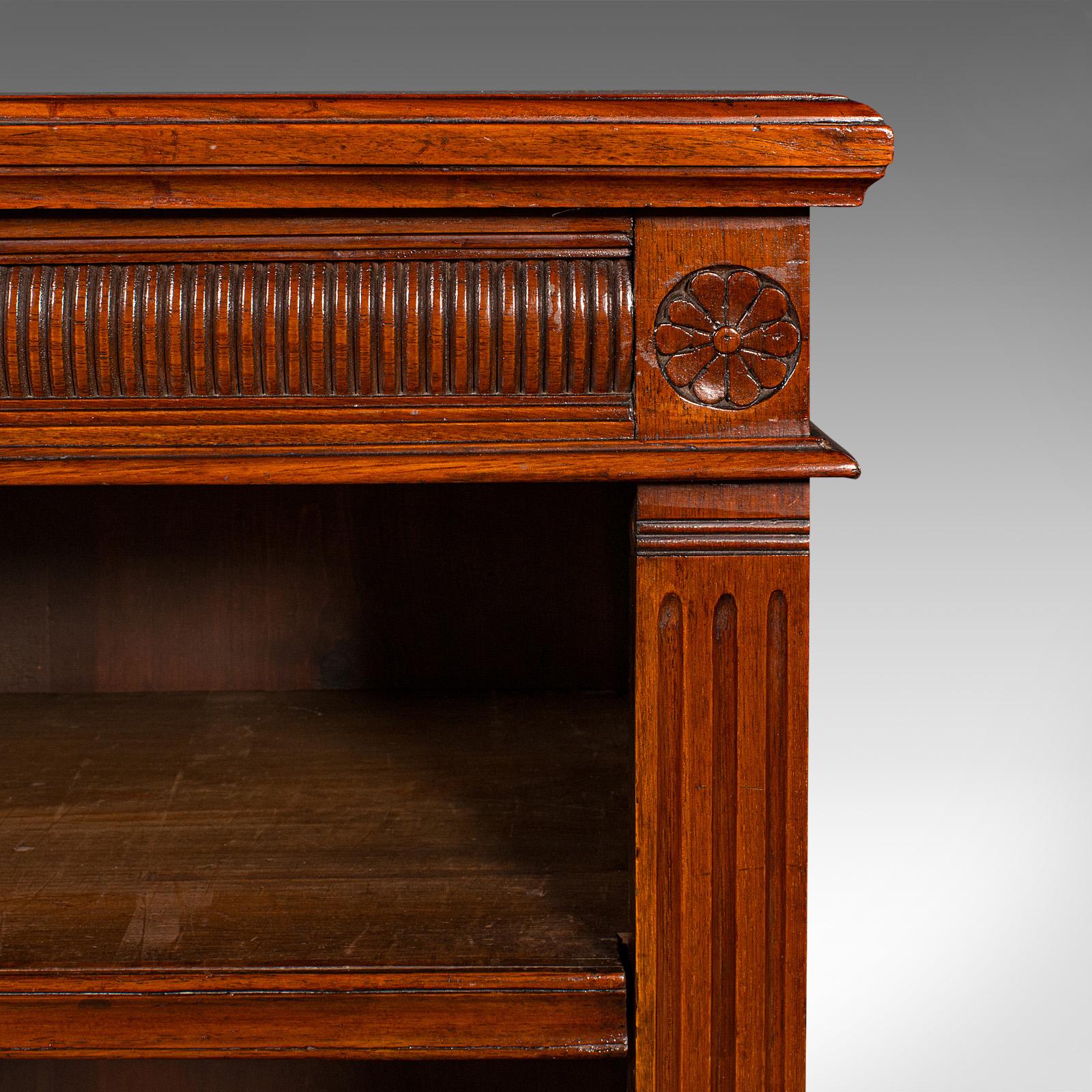 Antique Open Bookcase, English, Walnut, Bookshelf Cabinet, Victorian, Circa 1900 For Sale 3