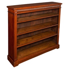 Antique Open Bookcase, English, Walnut, Bookshelf Cabinet, Victorian, Circa 1900