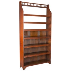 Antique Open Bookcase, Tall, English, Walnut, Book Shelves, Edwardian