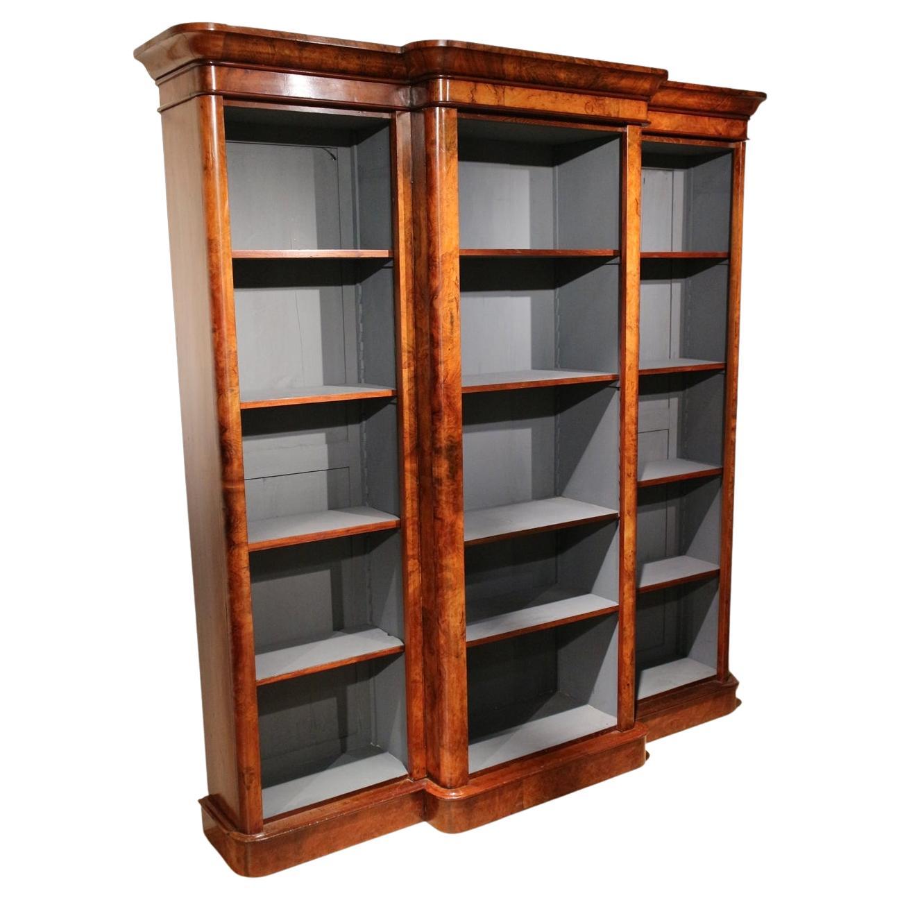 Large Oak Antique Breakfront Bookcase at 1stDibs oak breakfront