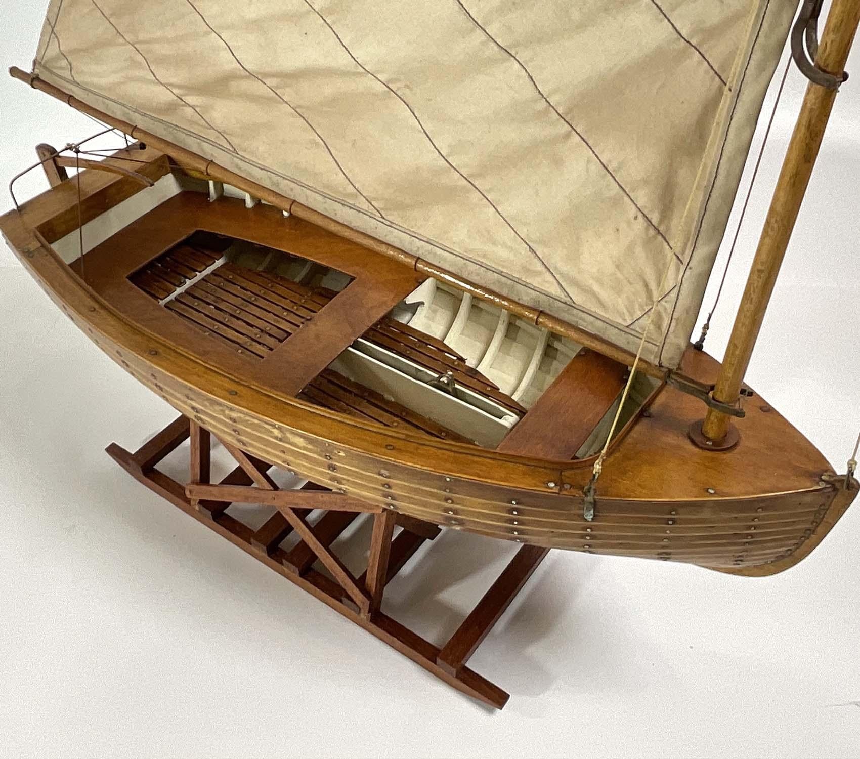 Mid-20th Century Antique Open Hulled Planked Sloop