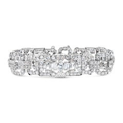 Bracelet Art Déco antique 14.30 Carats Fancy Cut Diamond en Platine