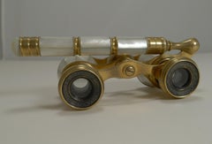 Antique Opera Glasses Mother of Pearl, circa 1900, Signed, Iris, Paris