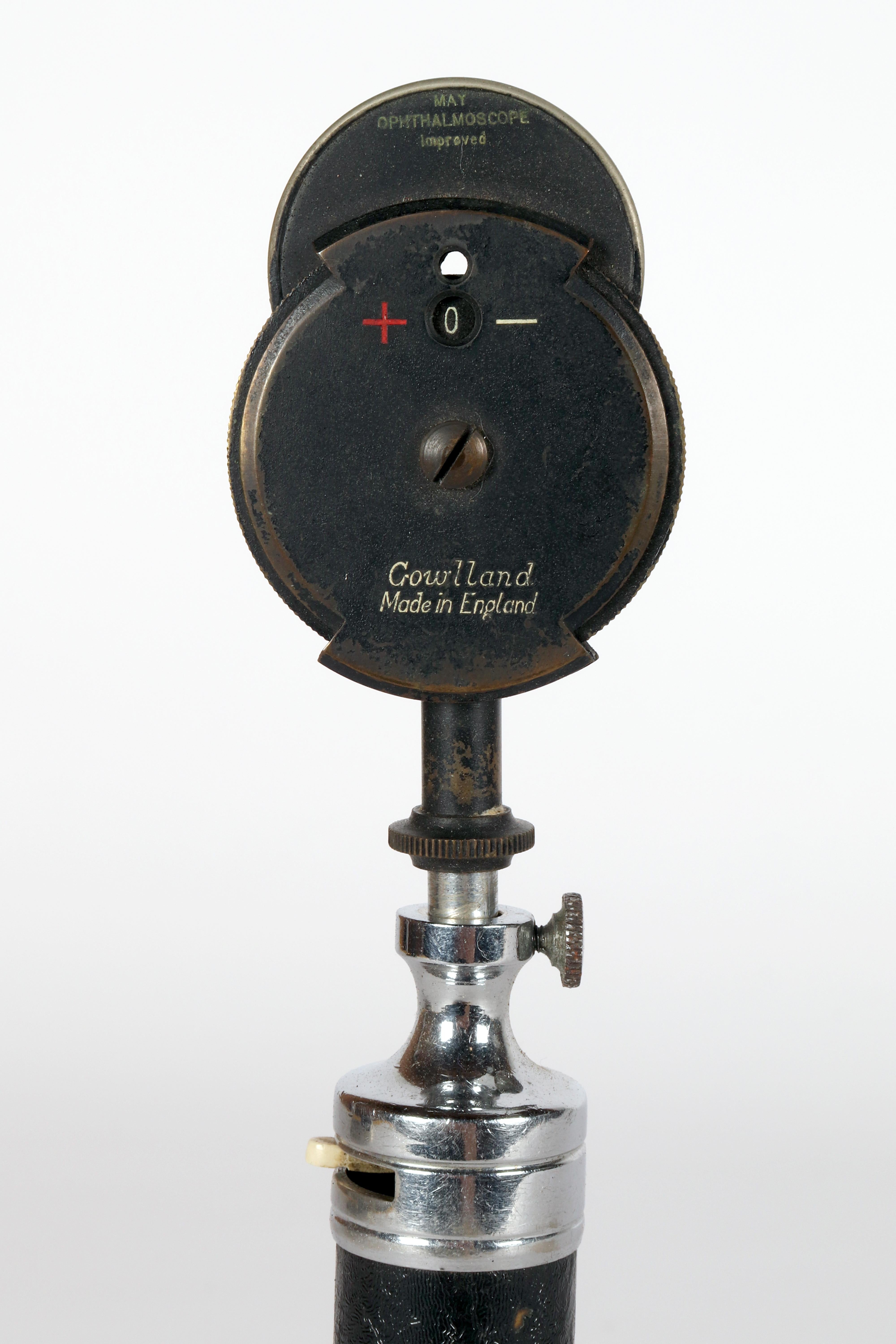 Ophtalmoscope antique Gowllands 'mai ophtalmoscope amélioré'. Angleterre, 1940. Bon état - En vente à Milan, IT