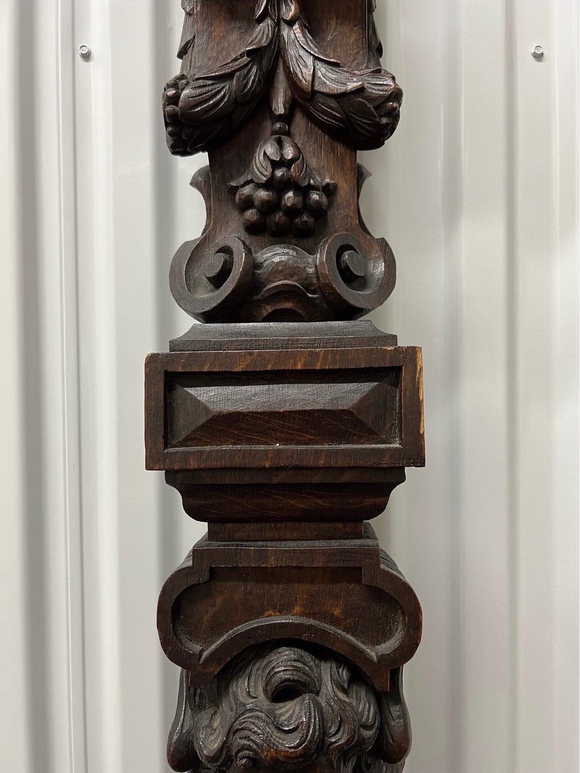 Antique Opposing Highly Carved Mahogany Wall Decor Mounts Angel & Demon, Pair 5