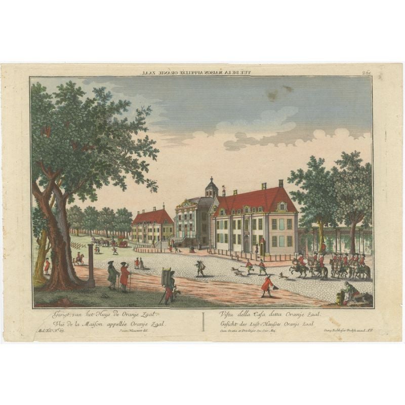 Impression optique ancienne d' Huis ten Bosch, Pays-Bas, vers 1760 en vente