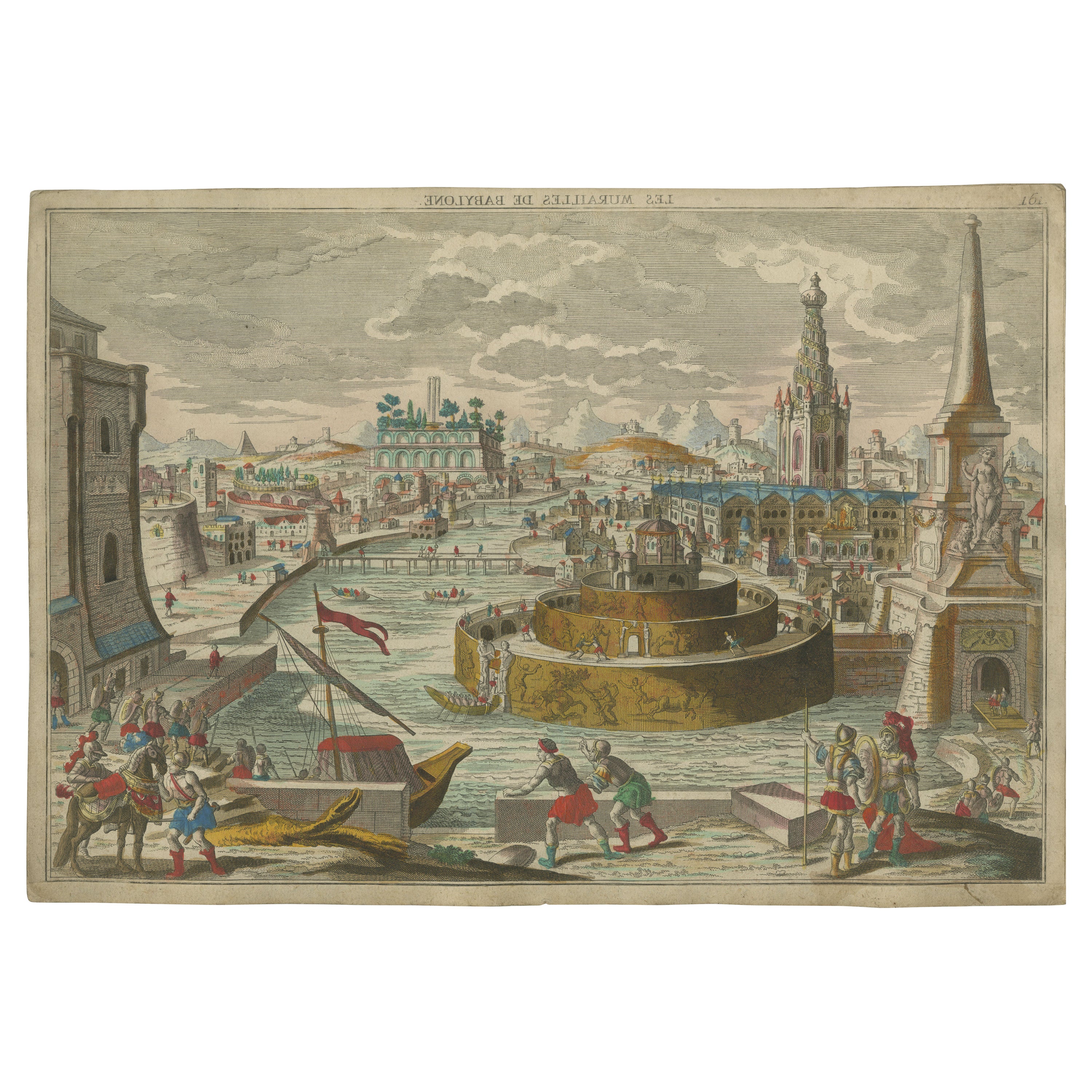 Antiker optischer Druck der antiken Stadt Babylon