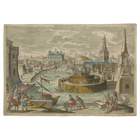 Les Murailles de Babylone – Vue d’Optique of Ancient Babylon by Probst c.1760
