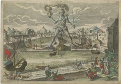 Antique Optical Print of the Colossus of Rhodes