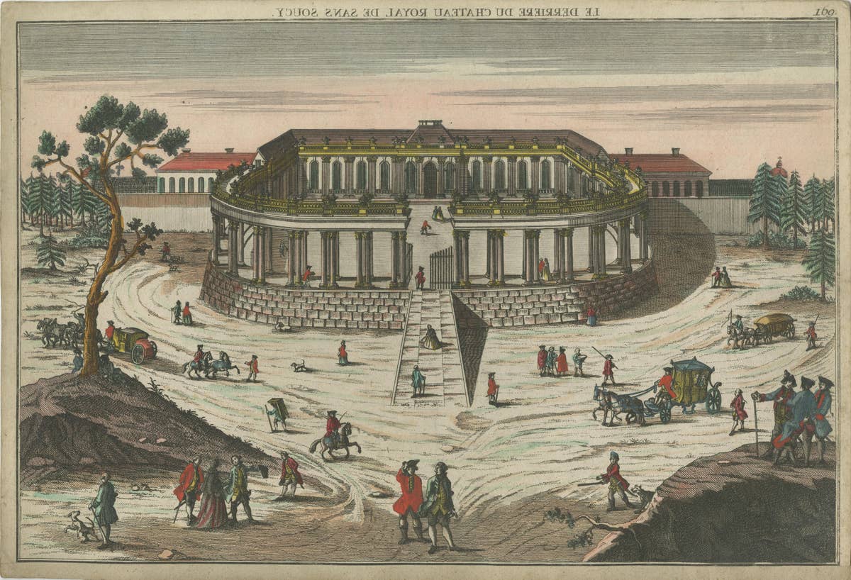 Antique Optical Print of the Sanssouci Palace, Potsdam