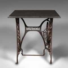 Antique Orangery Potting Table, English Granite, Cast Iron, Garden, Victorian