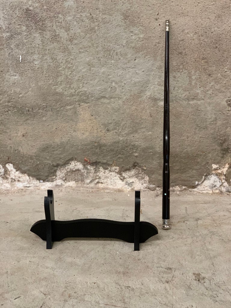 Antique Orchestra Conductor Baton, Stick, Ebony Wood, Pearl and Silver