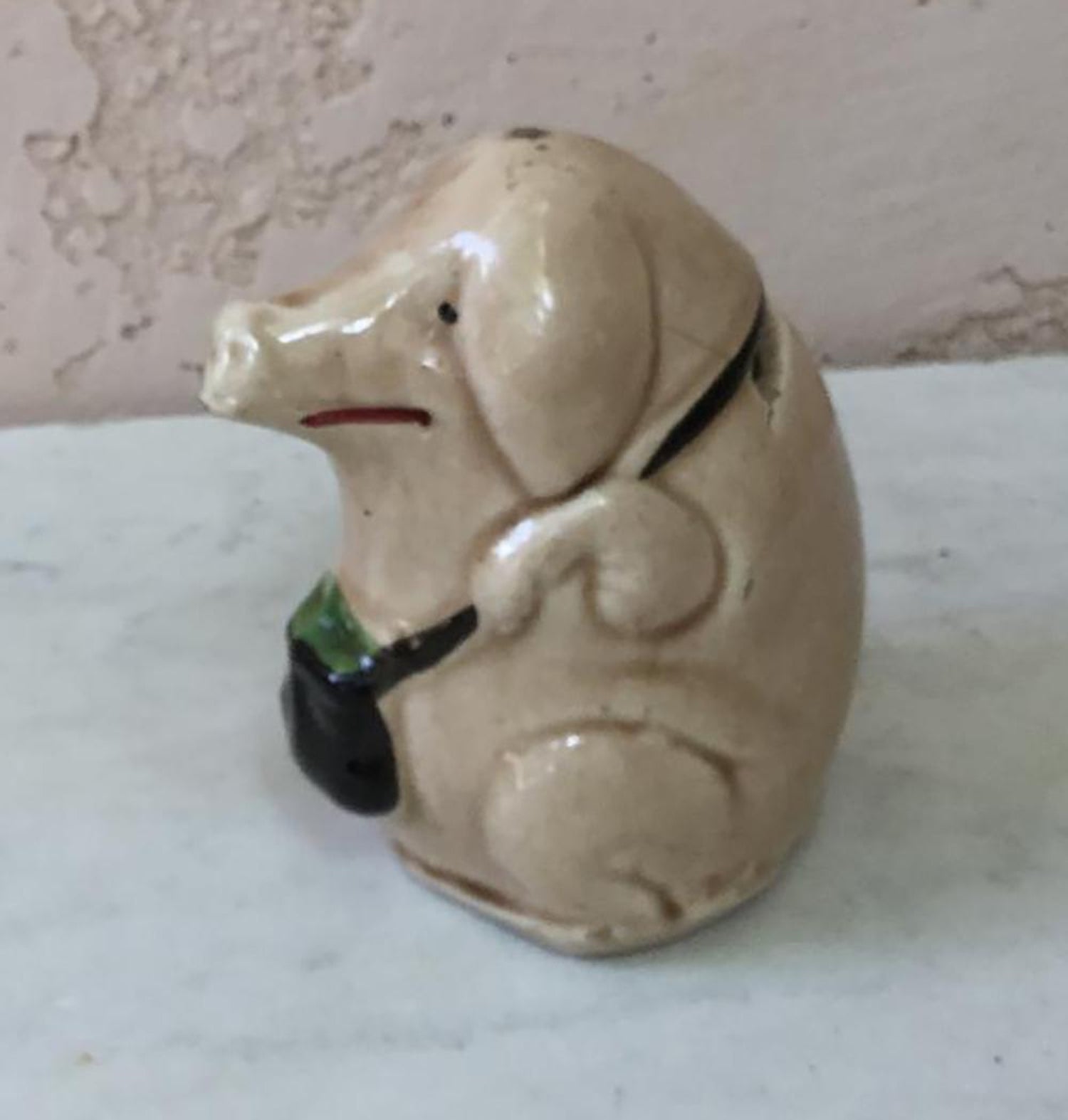 photo Antique Pig Money Box antique orchies majolica pig money bank