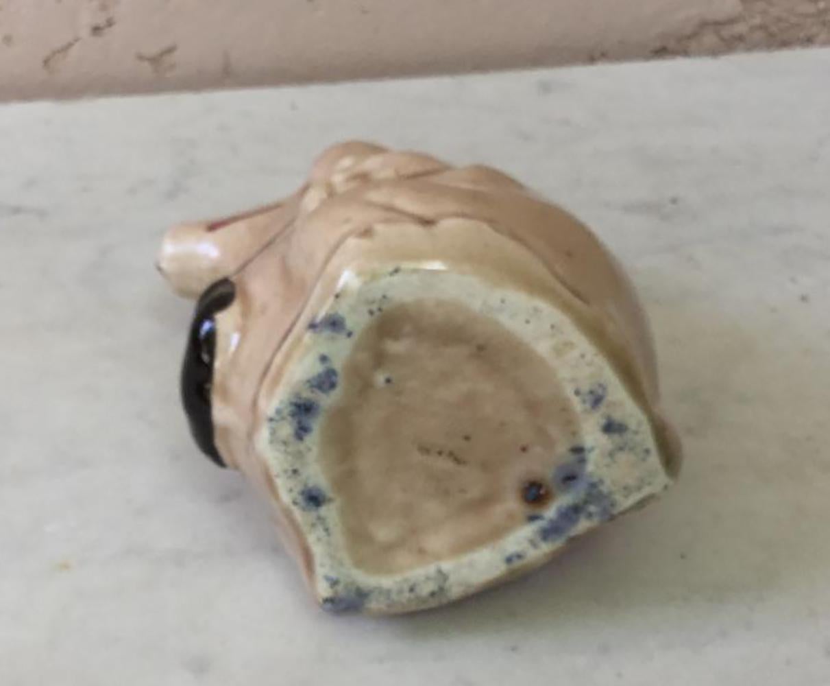 Hucha antigua de cerdo de mayólica Orchies en Bastante bueno estado para la venta en Austin, TX