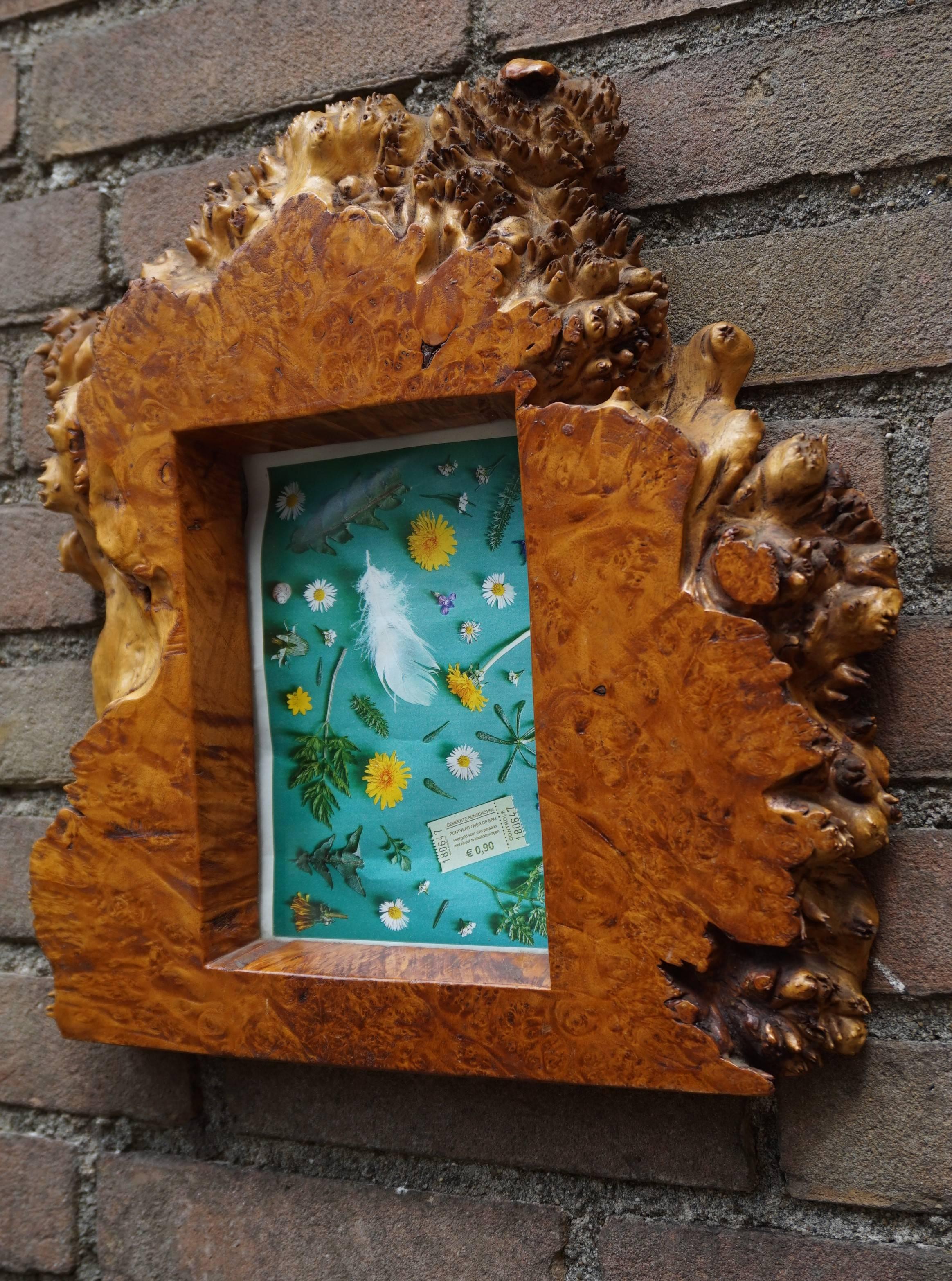 Antique & Organic Solid Burl Walnut or Burl Amboyna Wall Picture / Photo Frame 9
