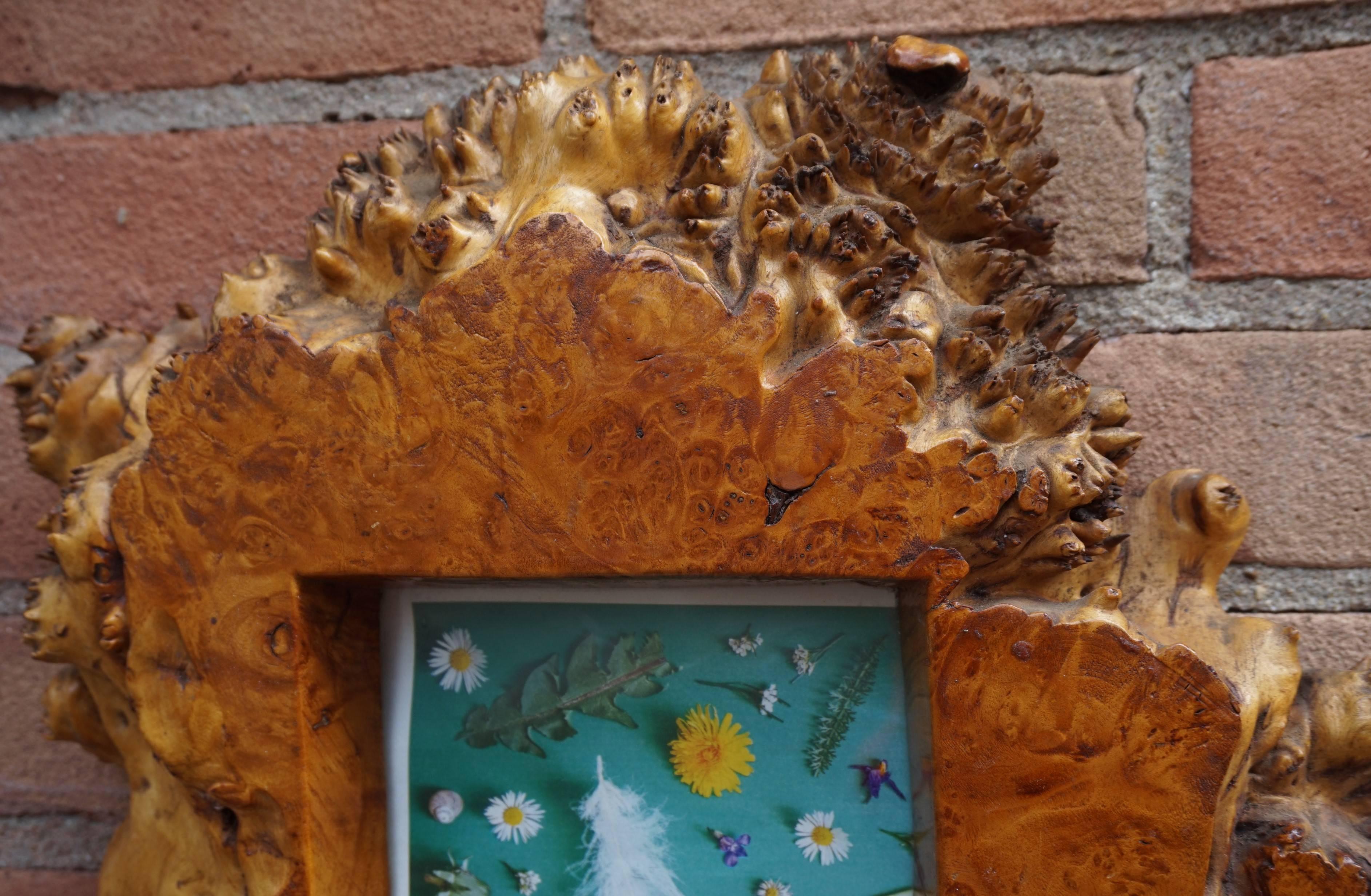 Arts and Crafts Antique & Organic Solid Burl Walnut or Burl Amboyna Wall Picture / Photo Frame
