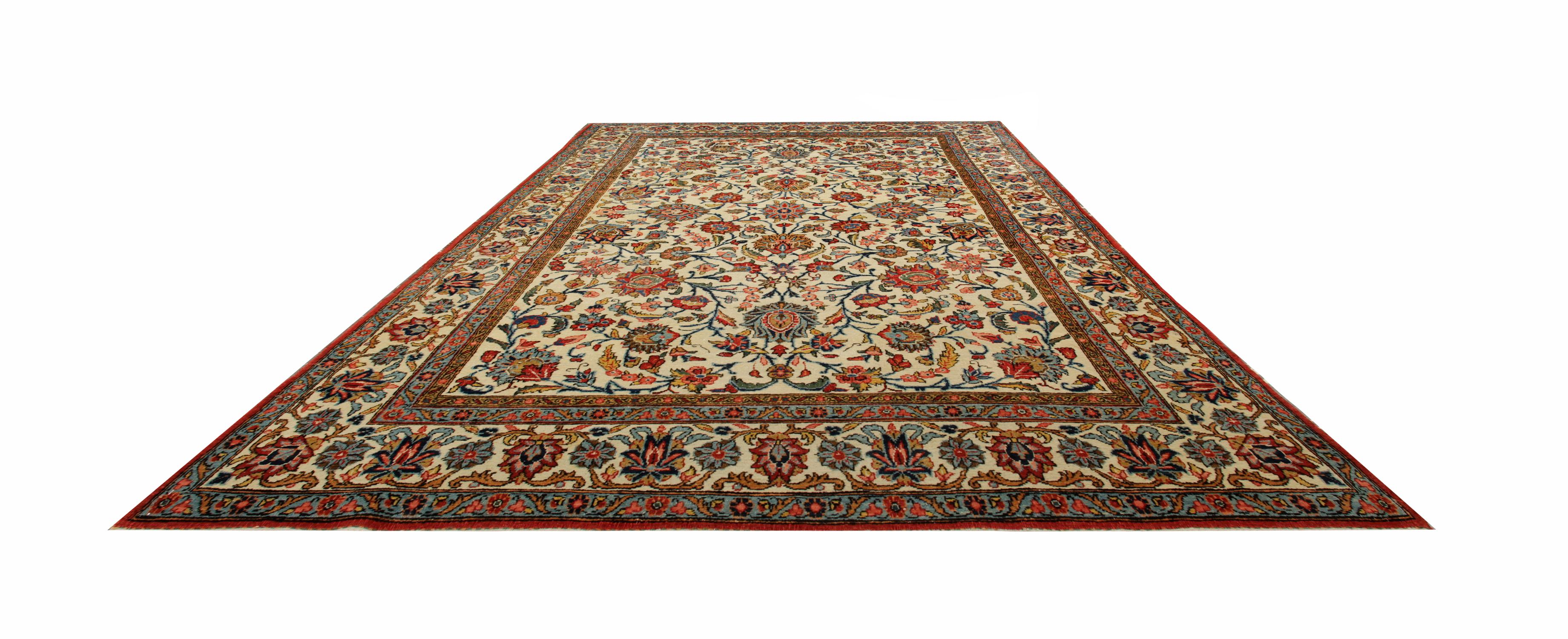 Alfombra Oriental Antigua Alfombra de Lana Crema Floral Tradicional Caucásico en venta