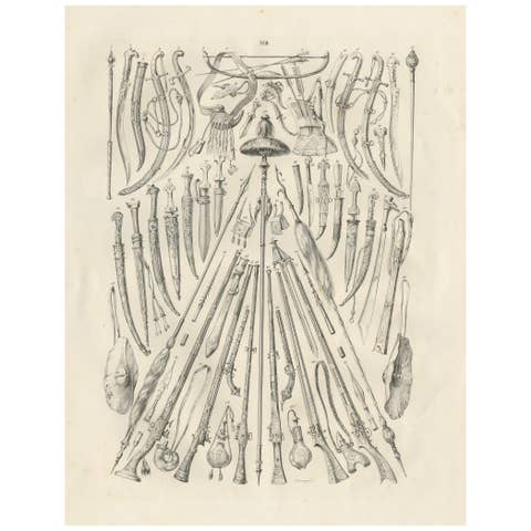 Antique Oriental Arms and Daggers Study from Maximilian in Bavaria, 1846