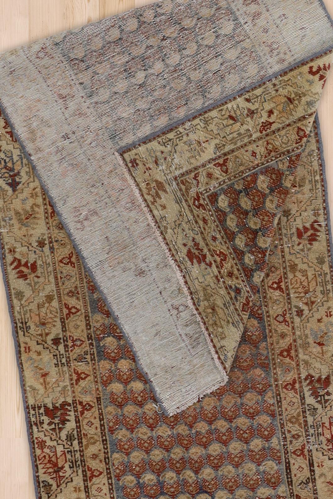 Persian Antique Oriental Boteh Runner Rug For Sale