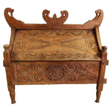 Antique Oriental Carved Camphor Dowry Chest- Emperor Trunk, Circa 1900's