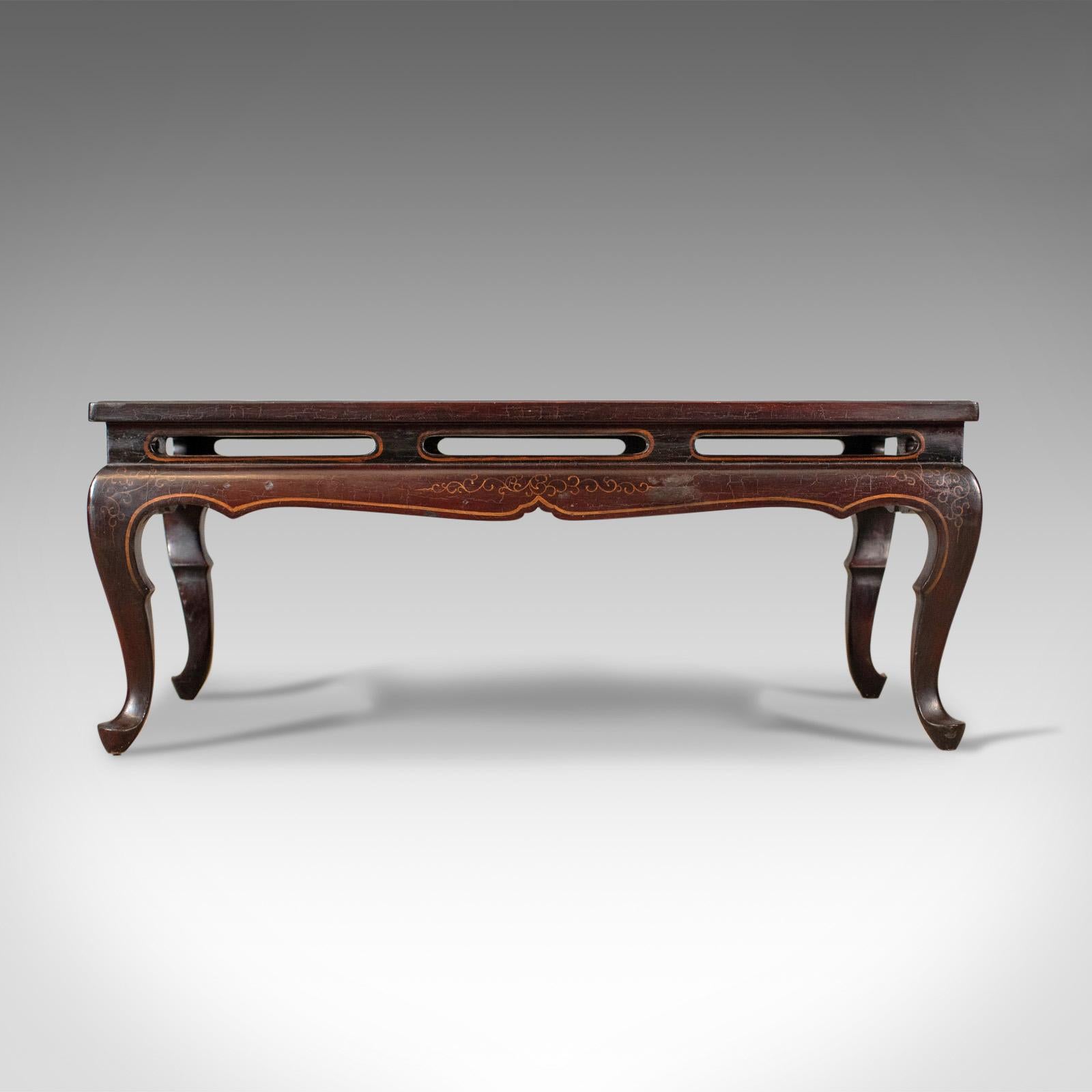 Chinese Export Antique Oriental Coffee Table, Low, Lacquered, Side, Edwardian, circa 1910