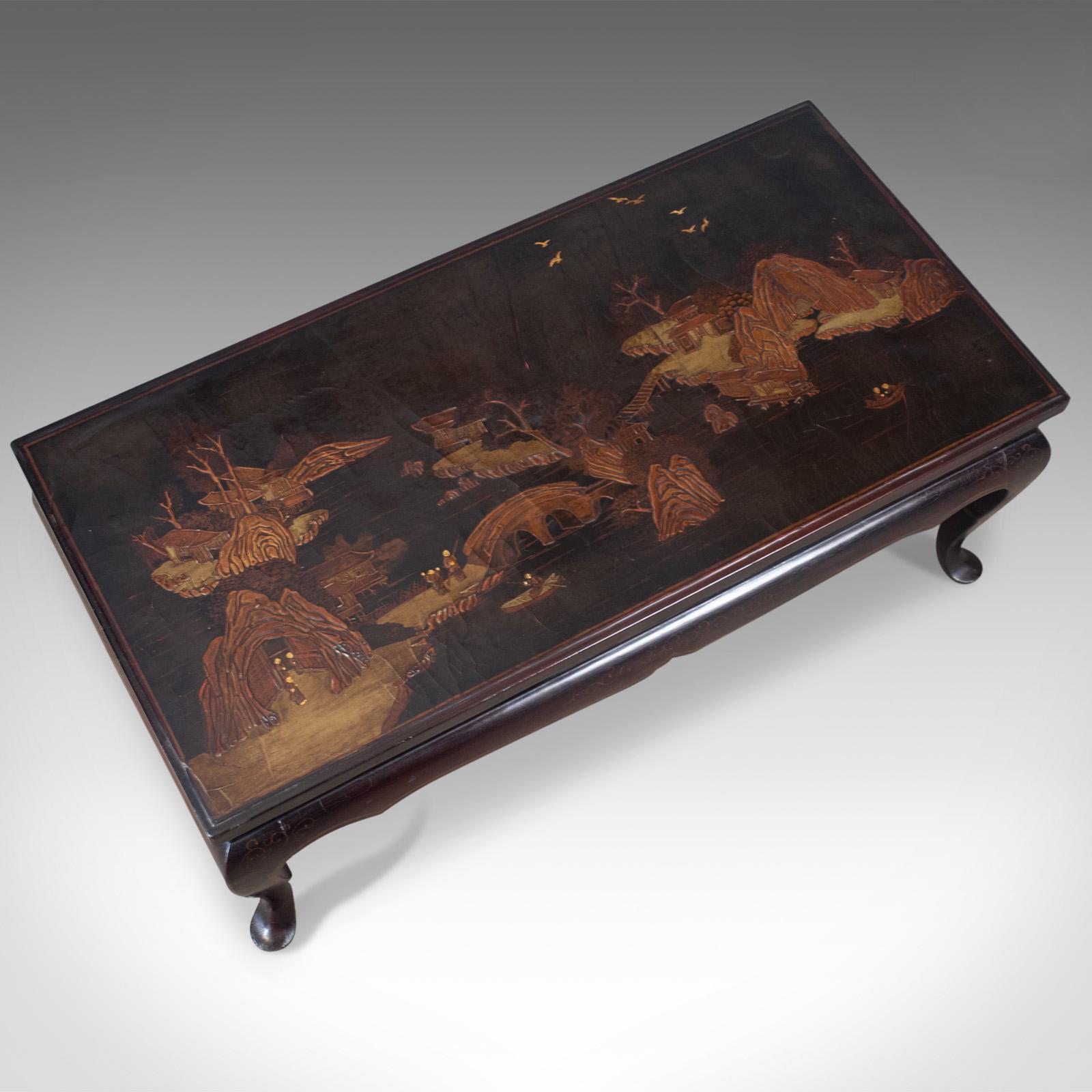 Antique Oriental Coffee Table, Low, Lacquered, Side, Edwardian, circa 1910 In Good Condition In Hele, Devon, GB