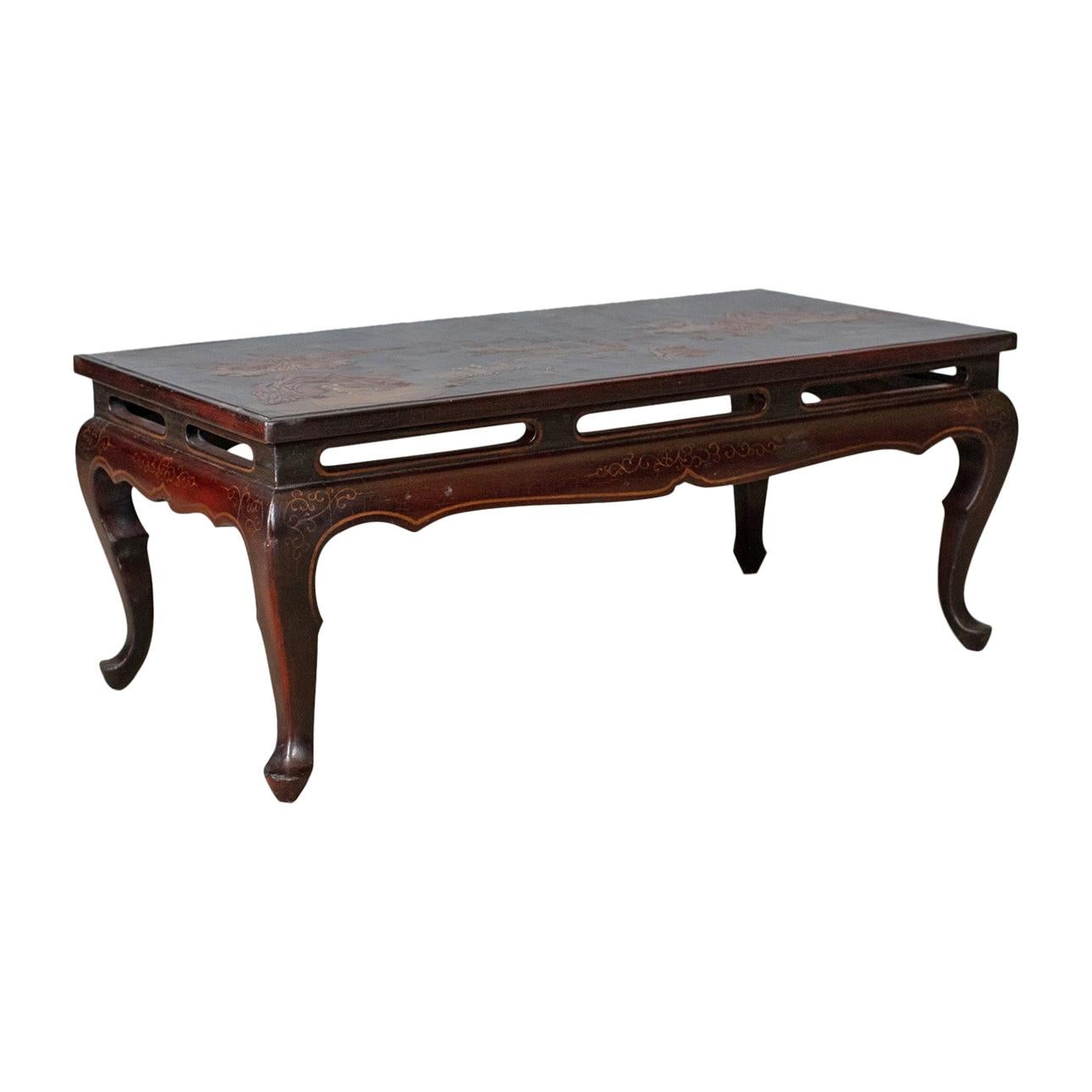 Antique Oriental Coffee Table, Low, Lacquered, Side, Edwardian, circa 1910