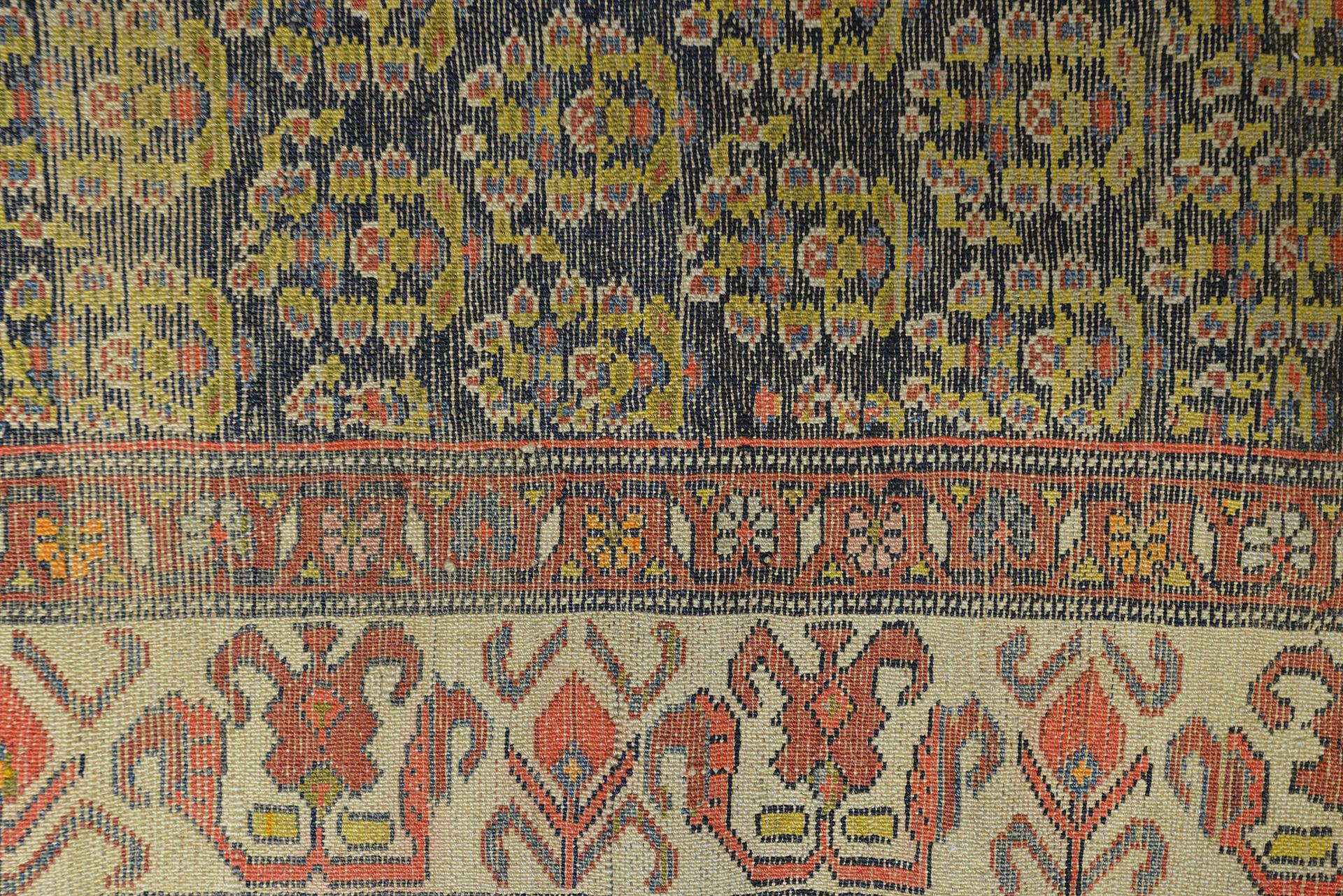 Hand-Knotted Antique Oriental Gallery Carpet For Sale
