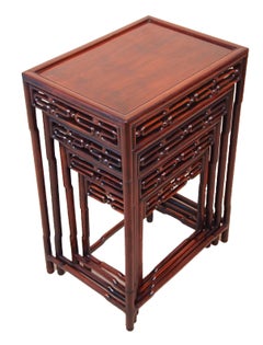 Antique Oriental Hardwood Nest of Coffee Tables