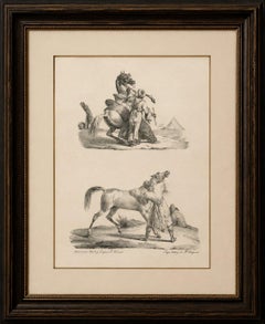 Antique Oriental Horsemen Lithograph after Carle Vernet, circa 1825