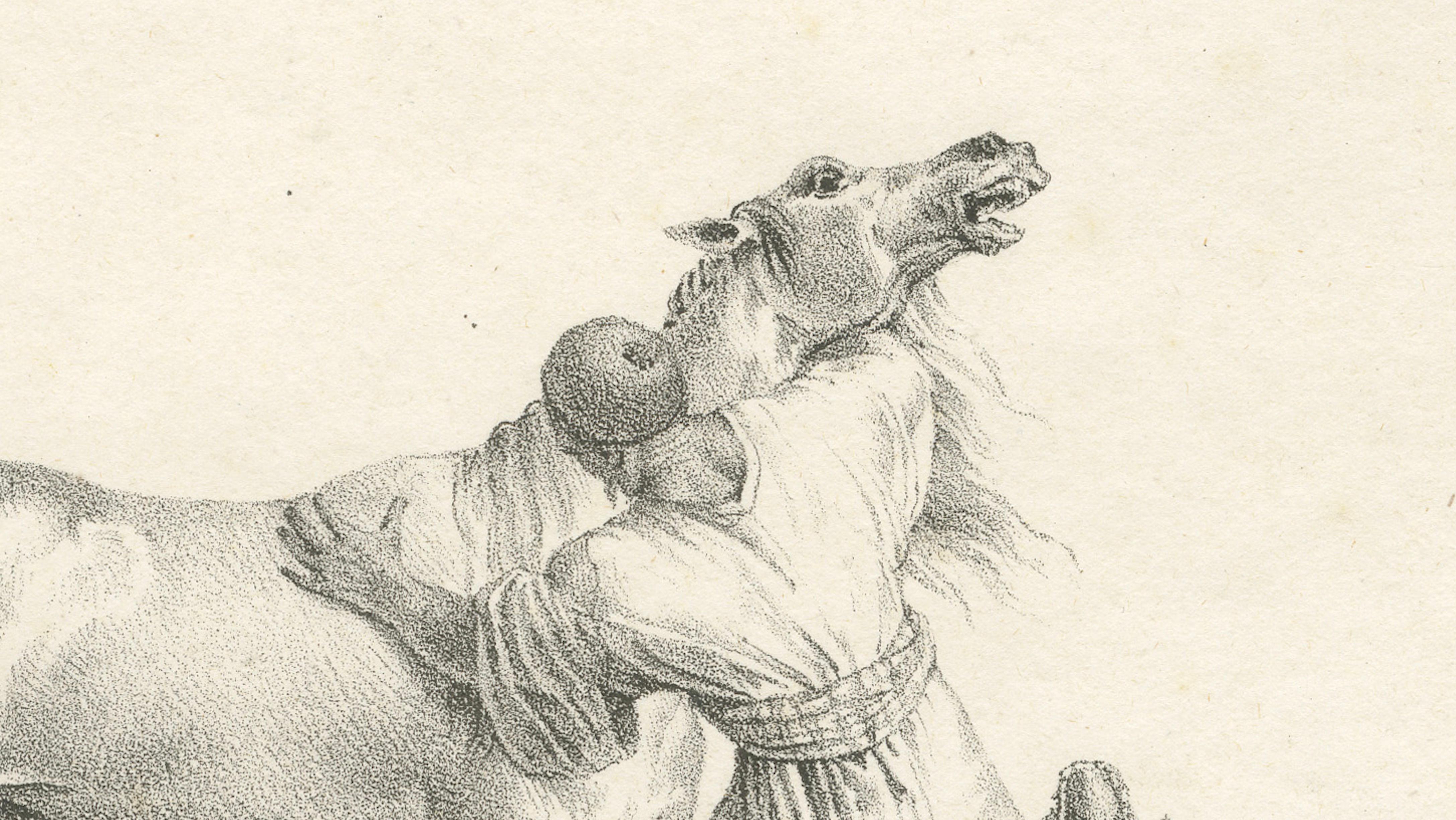 Antique Oriental Horsemen Lithograph after Carle Vernet, circa 1825