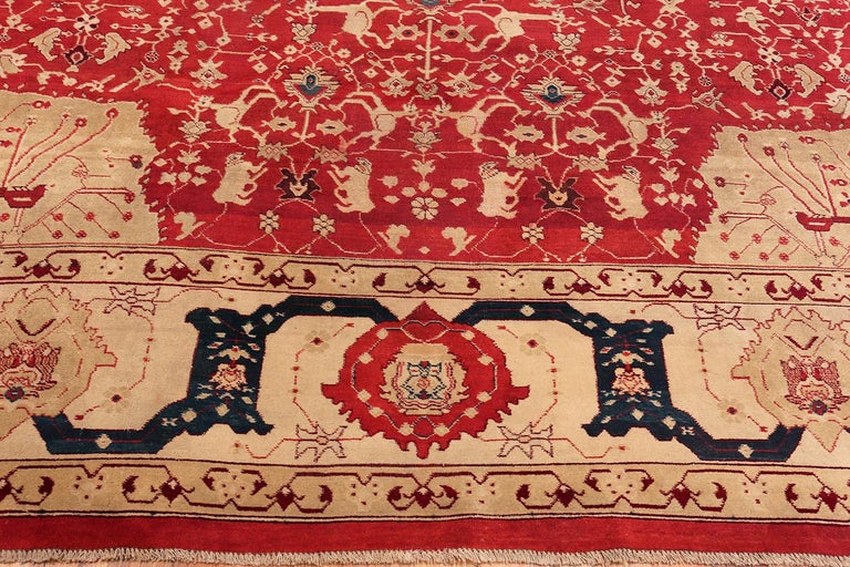 Antique Oriental Indian Agra Rug. 9 ft 6 in x 13 ft For Sale at 1stDibs