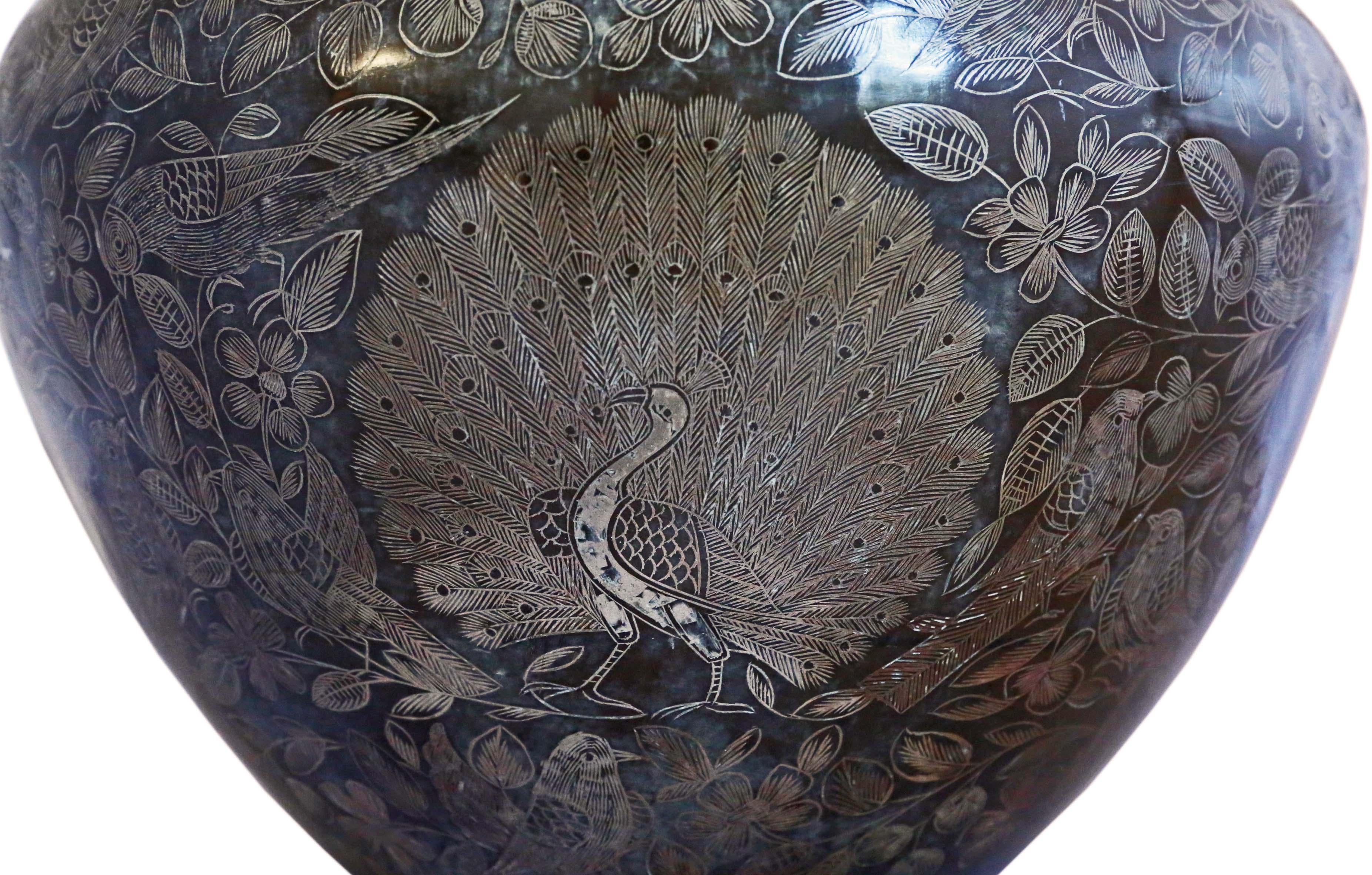 Antique Oriental Japanese Bronze Jardinière Planter Bowl Censor 4