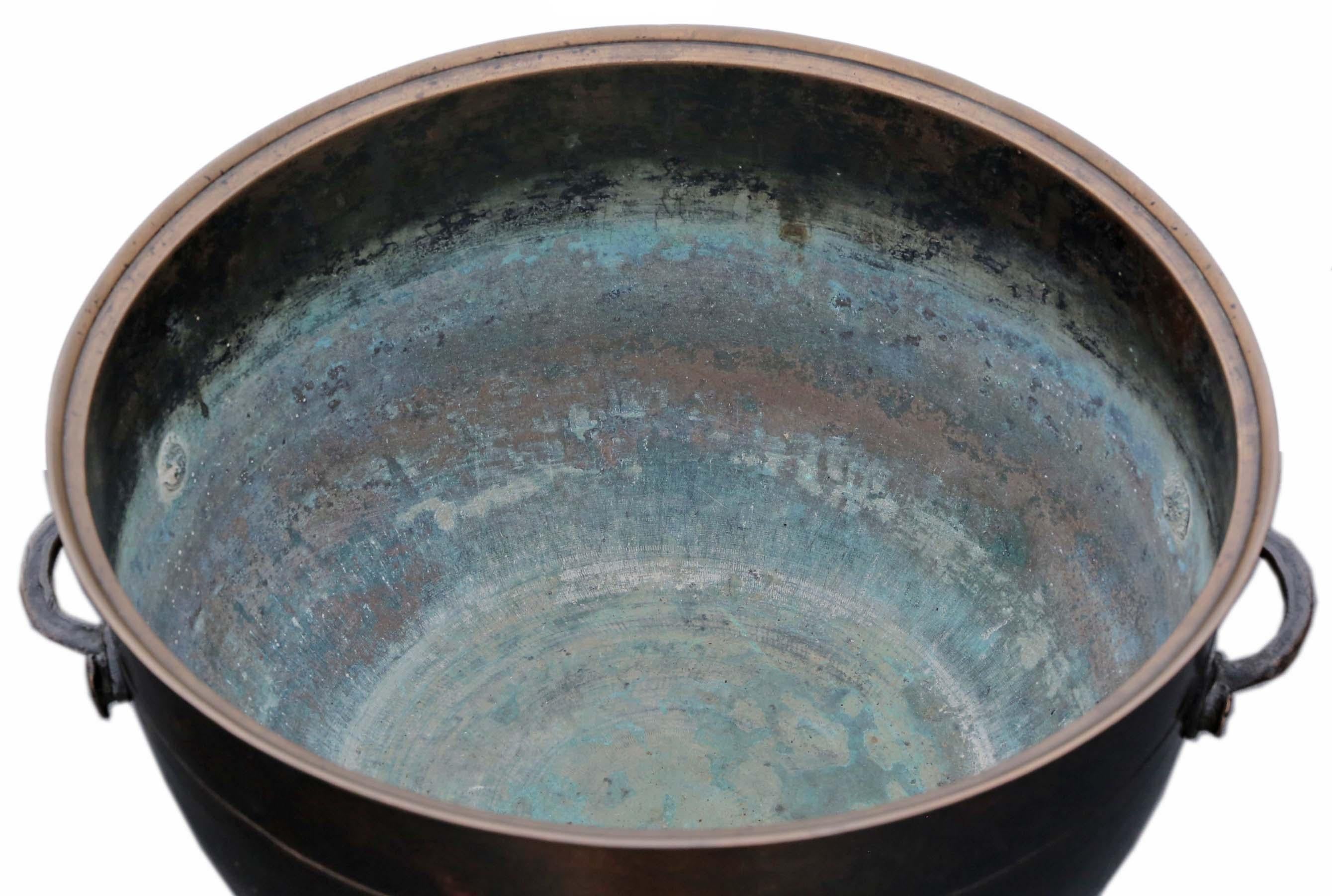Antique Oriental Japanese Large Fine Quality Bronze Bowl Planter Jardinière Cens 2