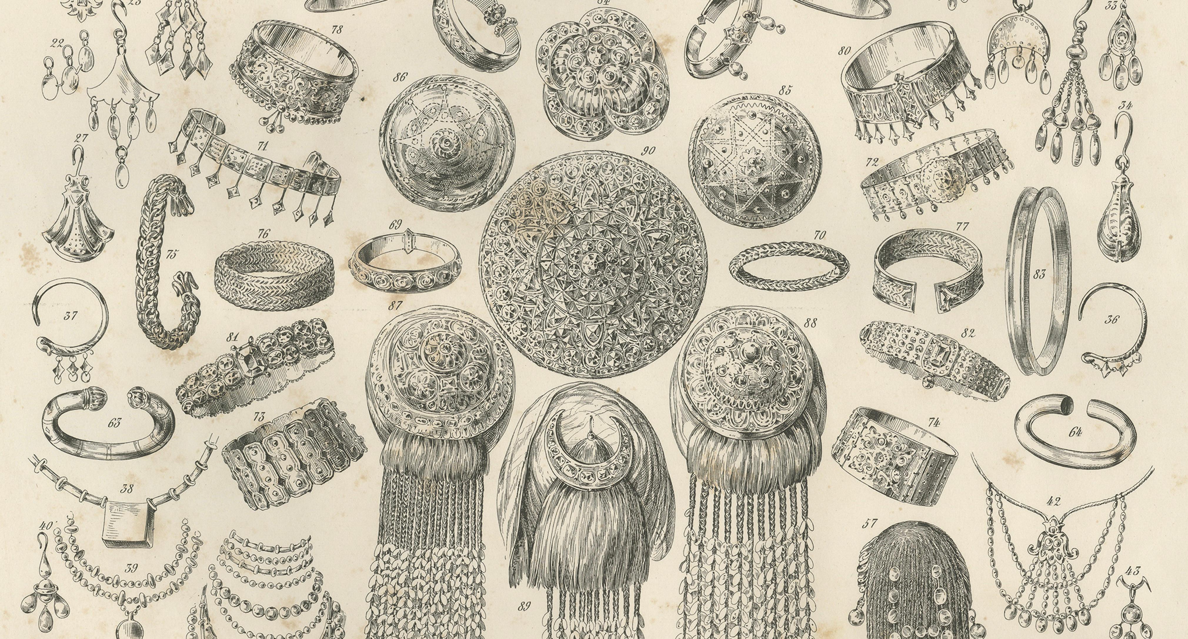 Bijoux orientaux anciens et étude de parure de Maximilian en Bavière, 1846 Bon état - En vente à Langweer, NL