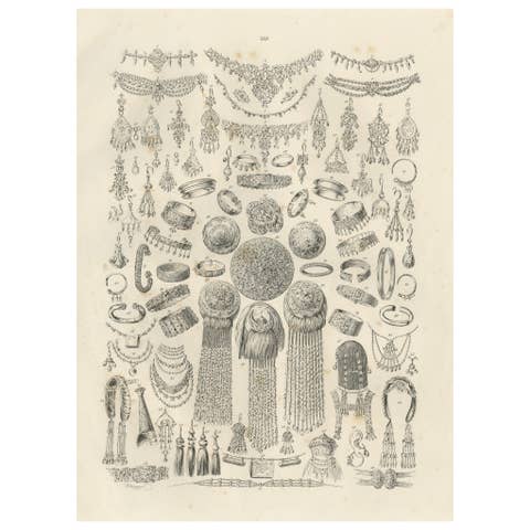 Antique Oriental Jewelry & Adornment Study from Maximilian in Bavaria, 1846