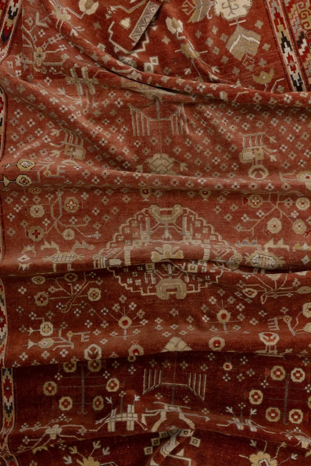 Central Asian Antique Oriental Khotan Rug For Sale