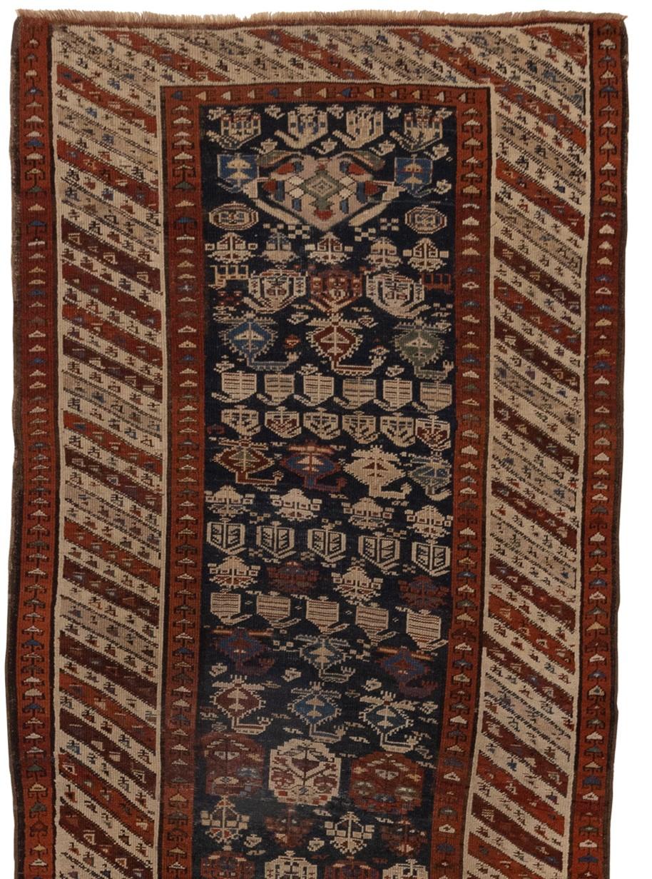 Antique Oriental Kurdish Runner Rug In Good Condition For Sale In Los Angeles, CA