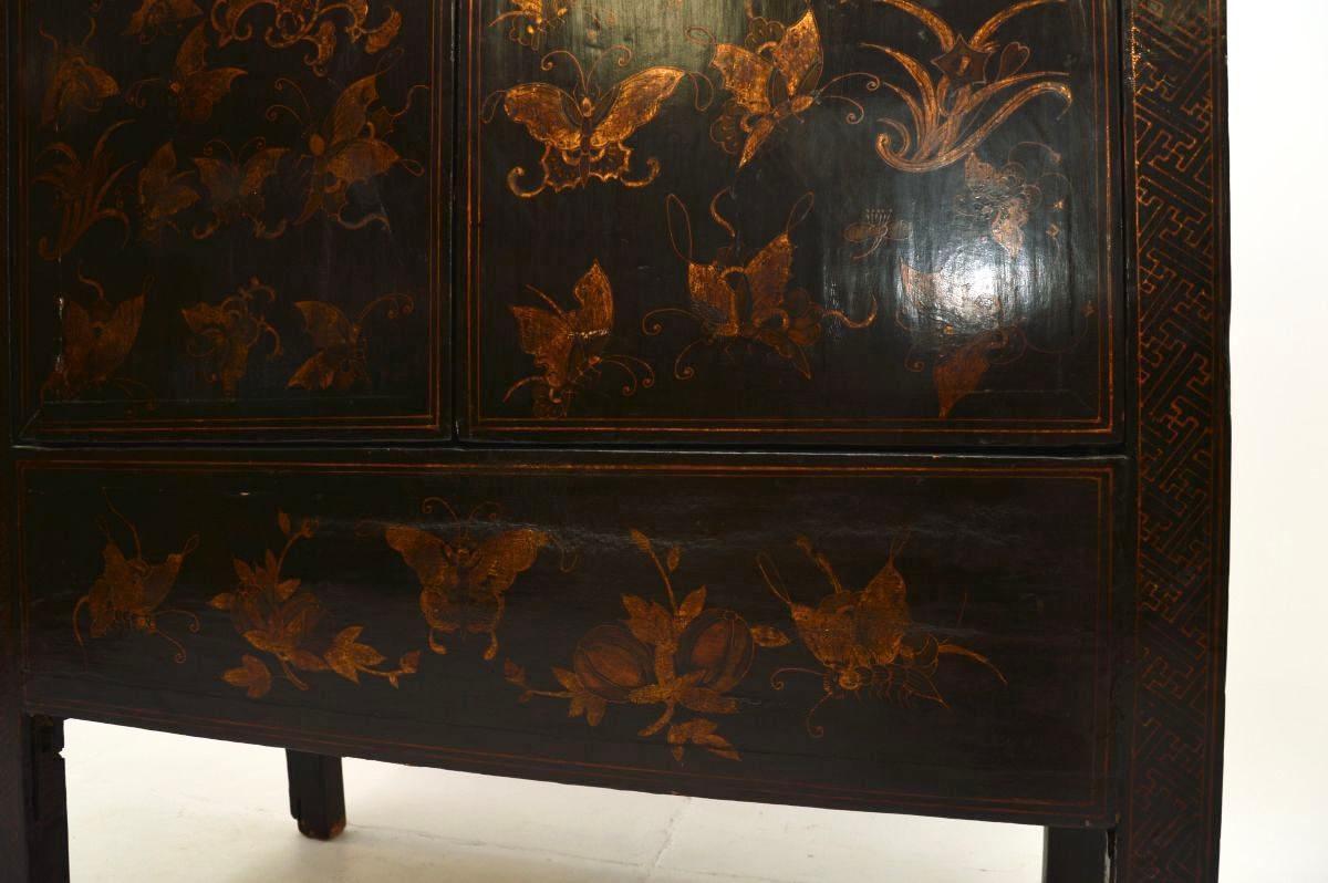 Antikes orientalisch lackiertes Chinoiserie-Hochzeitskabinett im Angebot 8