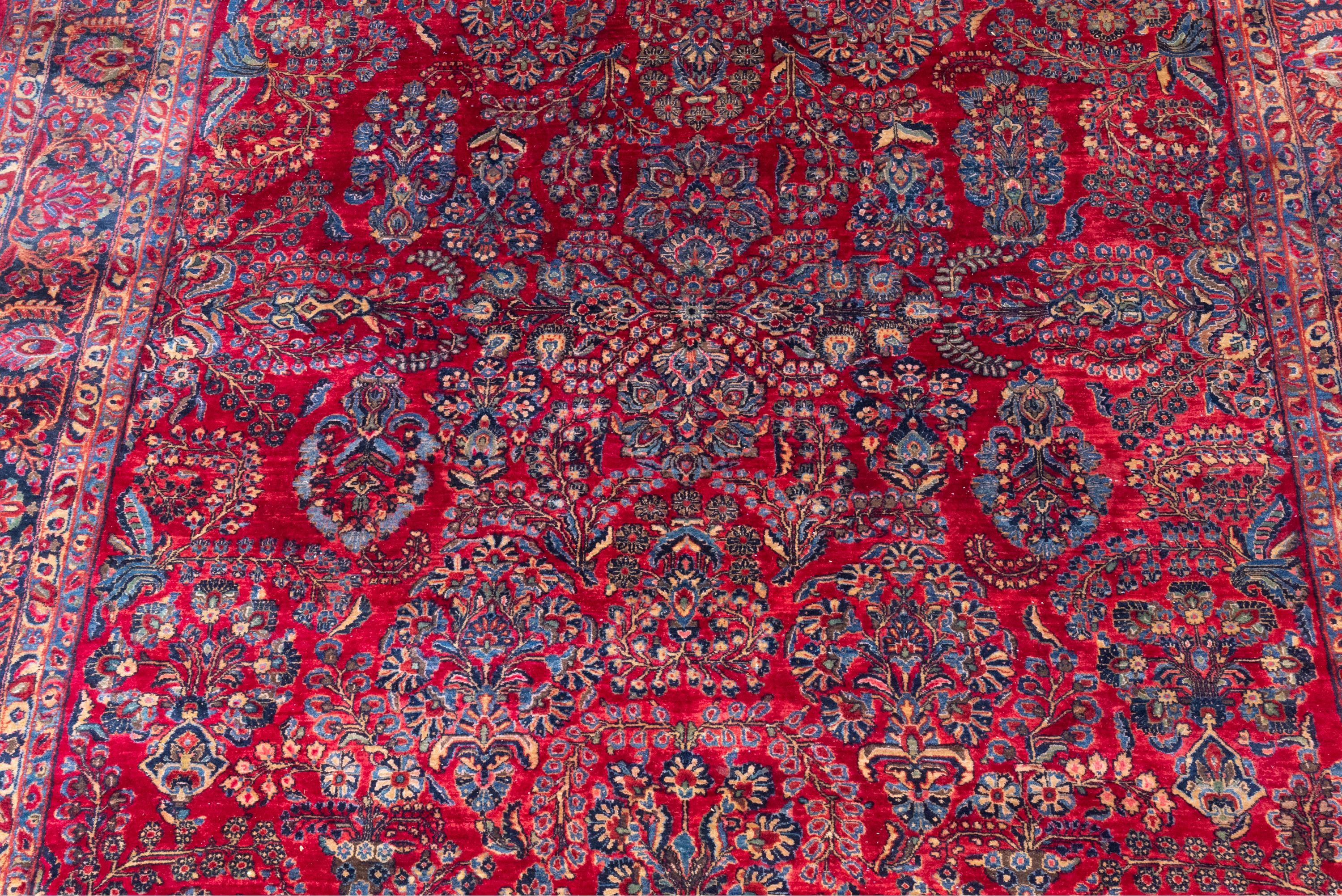 Early 20th Century Antique Oriental Persian Handwoven 15ft Palace Size Sarouk Rug Carpet Circa 1920