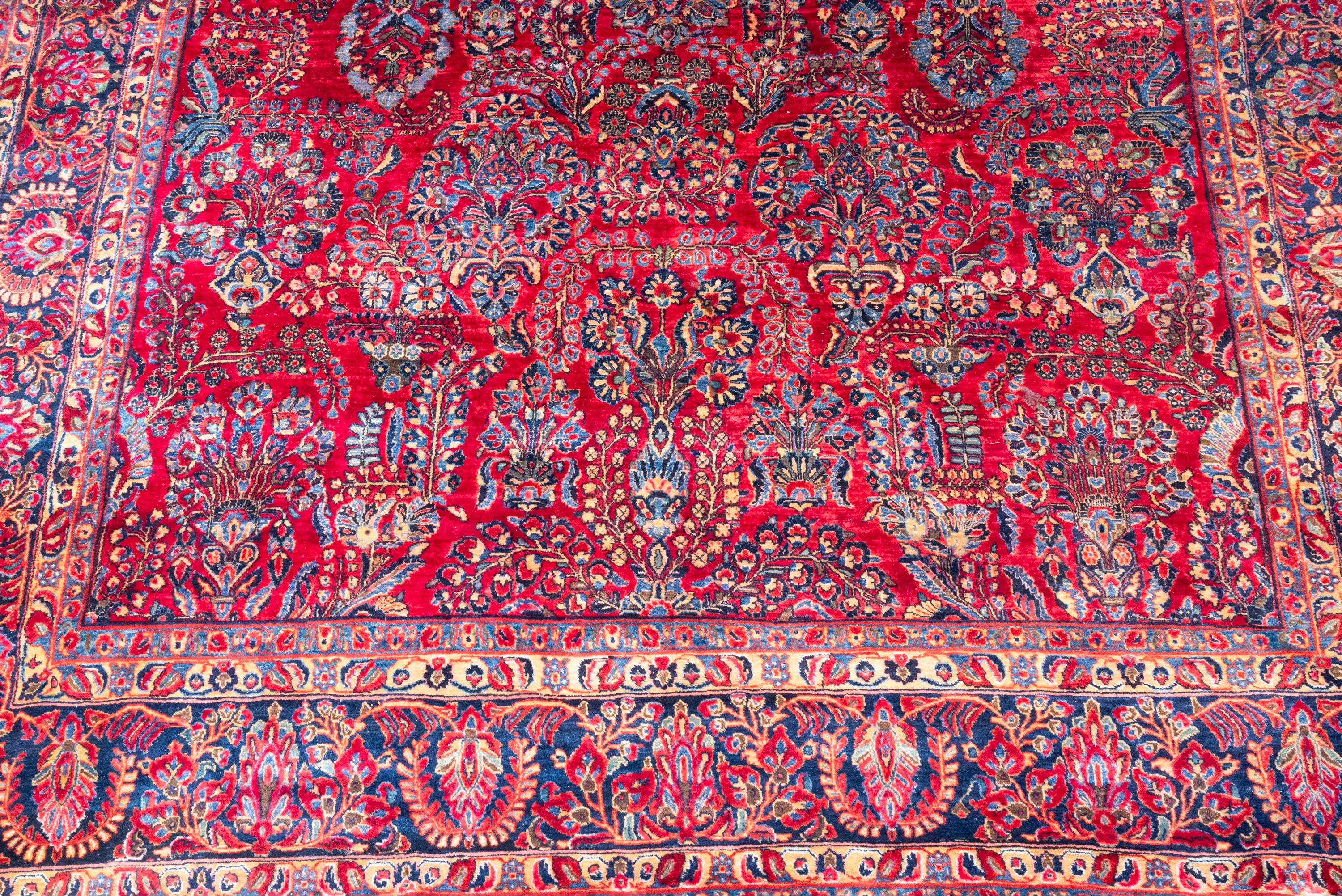 Antique Oriental Persian Handwoven 15ft Palace Size Sarouk Rug Carpet Circa 1920 1