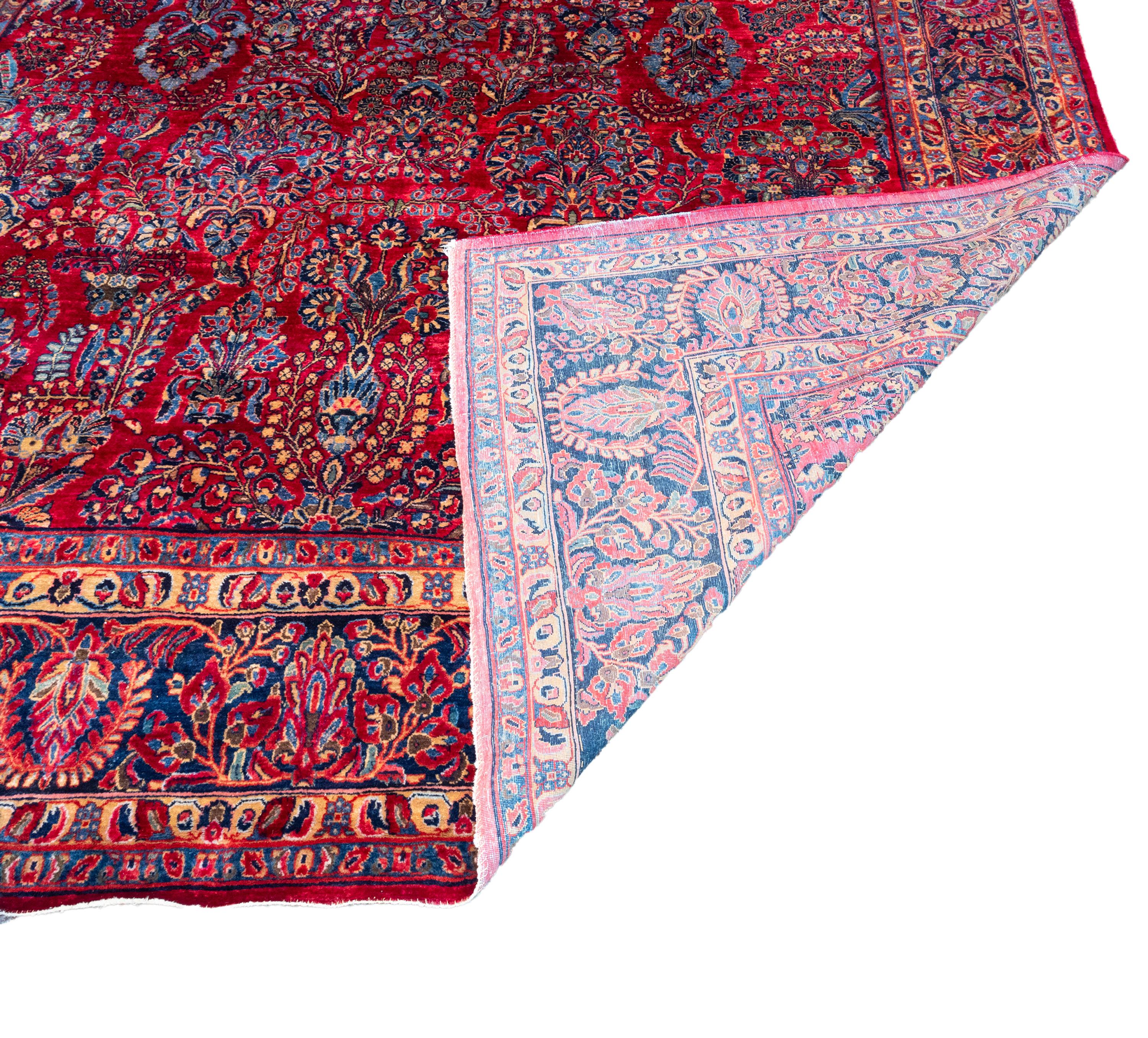 Antique Oriental Persian Handwoven 15ft Palace Size Sarouk Rug Carpet Circa 1920 2