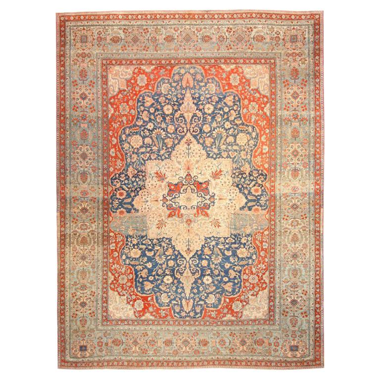 Nazmiyal Collection Alfombra Persa Antigua Mohtasham Kashan. 9 pies 2 pulgadas x 12 pies 2 pulgadas
