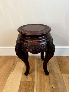 Antique oriental quality carved jardiniere stand