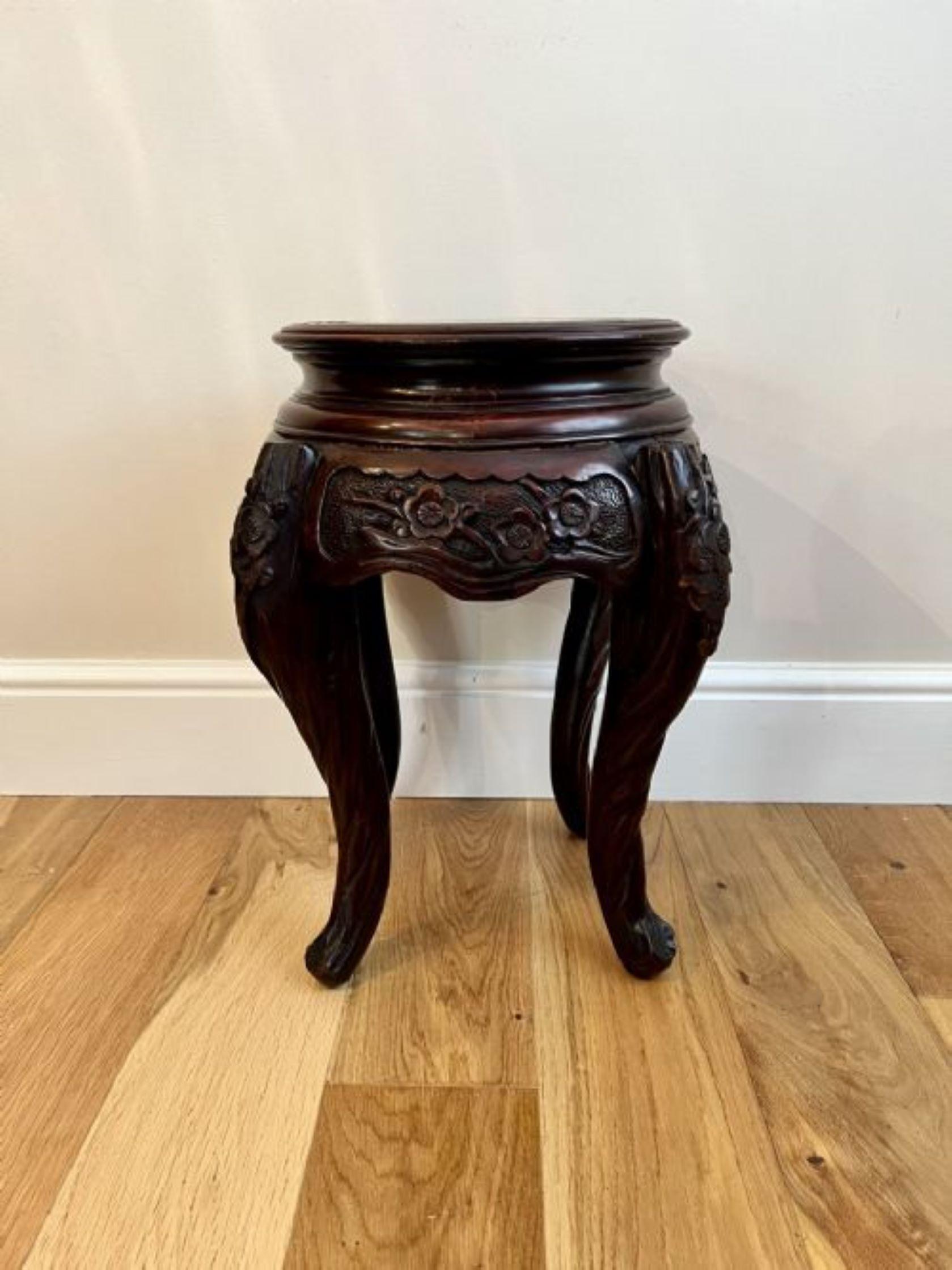 19th Century Antique oriental quality carved jardiniere stand  For Sale
