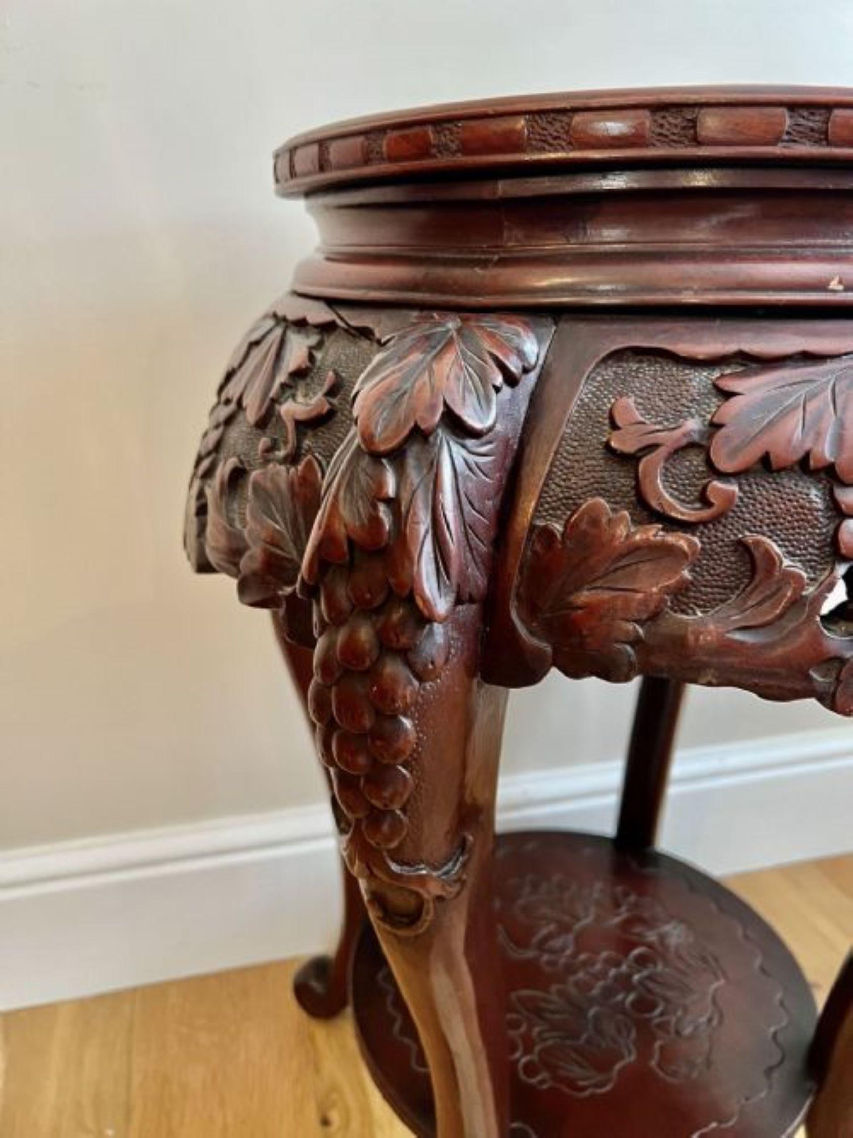 Antique oriental quality carved jardiniere stand  For Sale 2