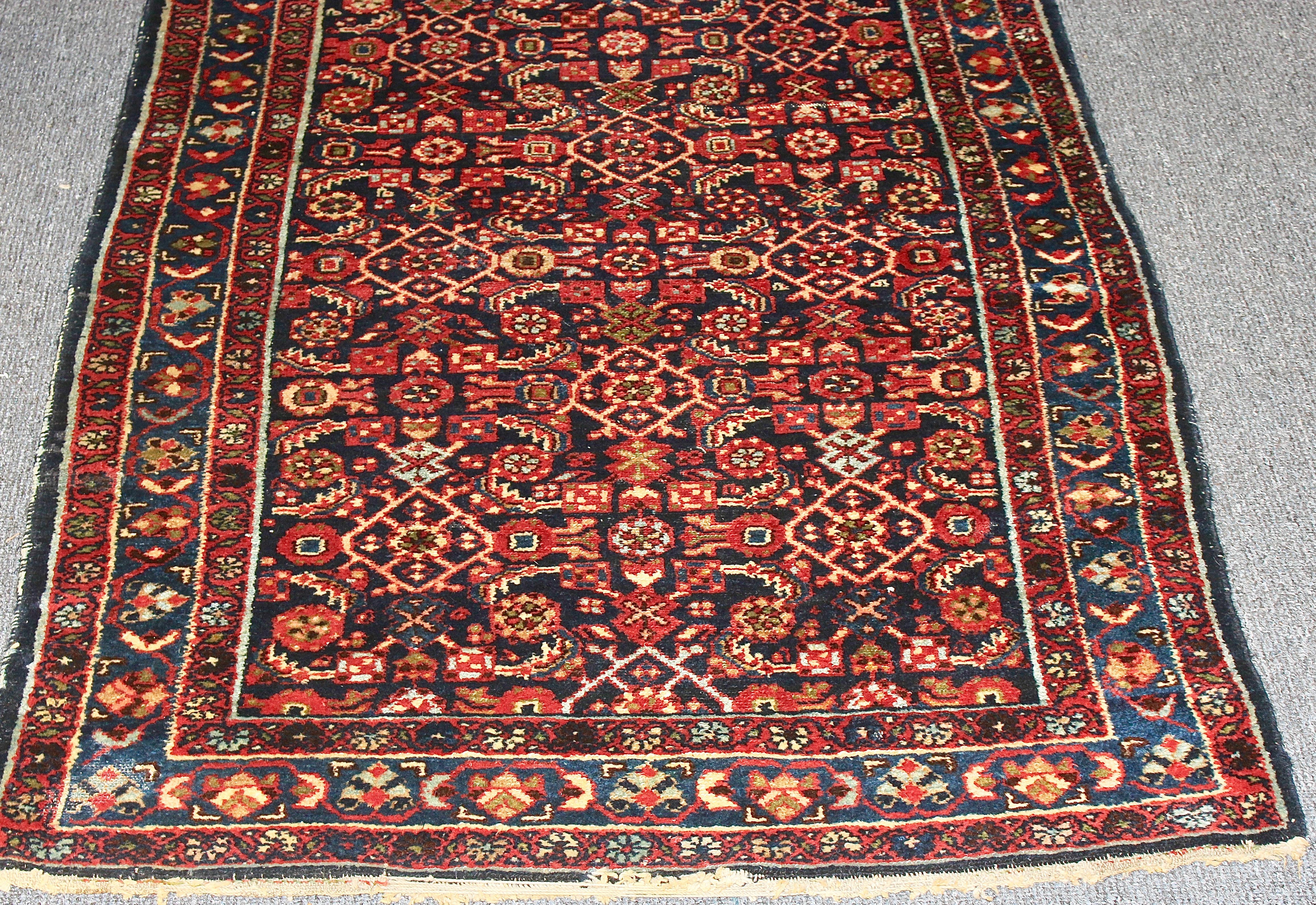 Antique Oriental Rug, Long Runner, Orient Carpet In Fair Condition For Sale In Berlin, DE